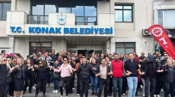 İzmir Konak’ta toplu iş sözleşmesi eylemi! 1500 işçi iş bıraktı